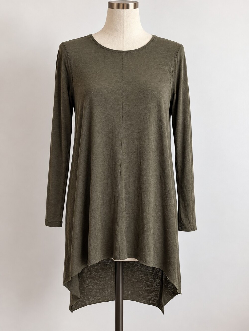 H&M Divided Olive Green High-Low Long Sleeve Tunic Top – Size M